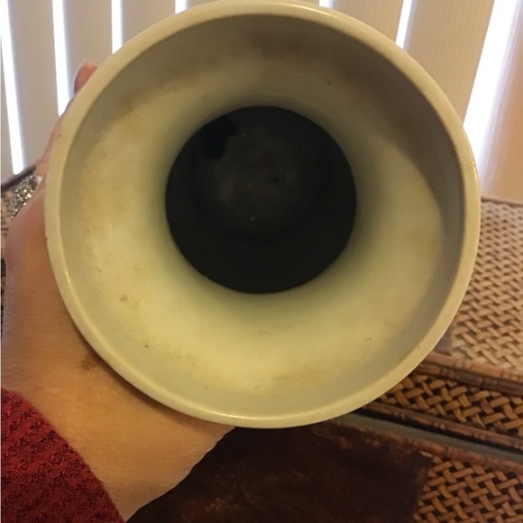 VINTAGE JAPANESE FLORAL VASE W STAND GUC MARKED ON BOTTON - Picture 5 of 6